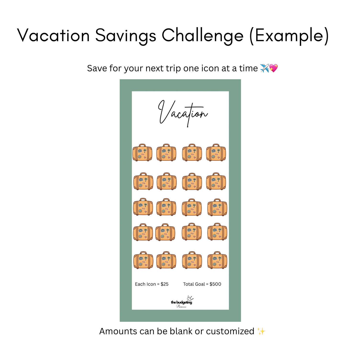 Custom Savings Challenge (A6 Binder Inserts—Physical)