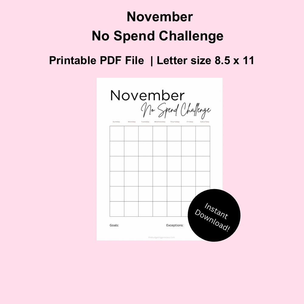 November No Spend Challenge