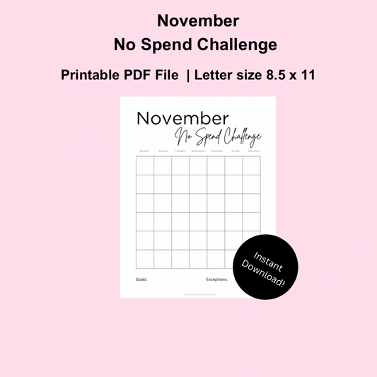 November No Spend Challenge