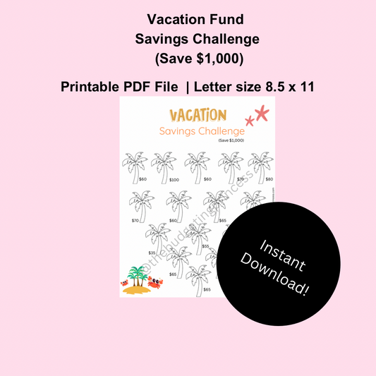 Vacation Fund savings challenge | Save $1,000