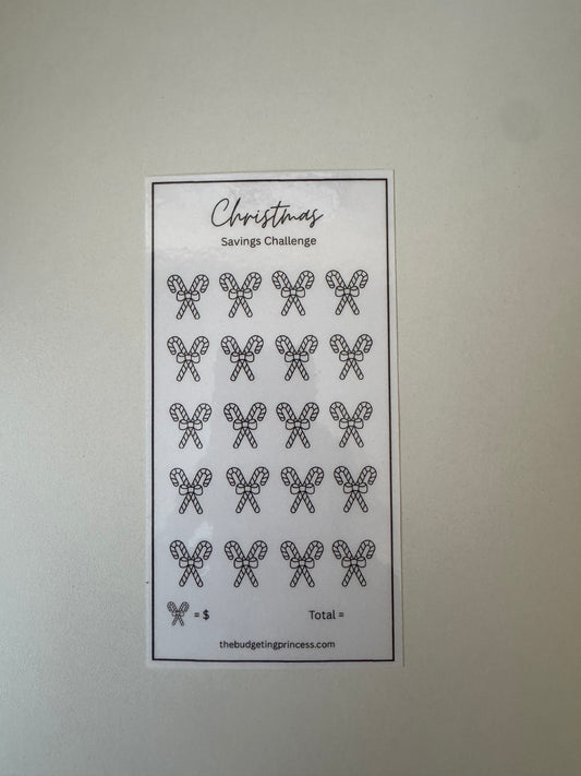 Candy Cane Christmas Savings Tracker (physical product)