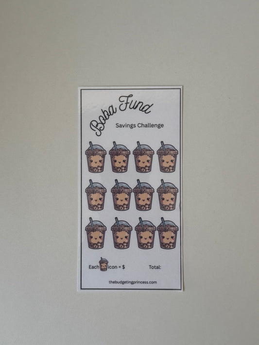Boba Savings Tracker-Cash Envelope Insert(Physical Product)