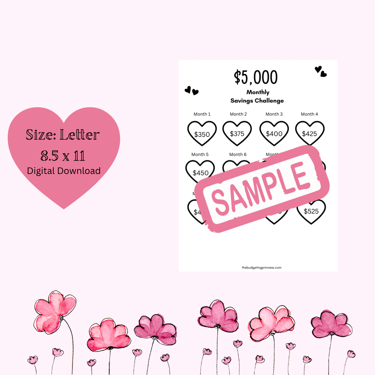 Save $5,000 in a year | Monthly (digital download)