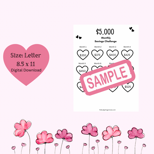 Save $5,000 in a year | Monthly (digital download)