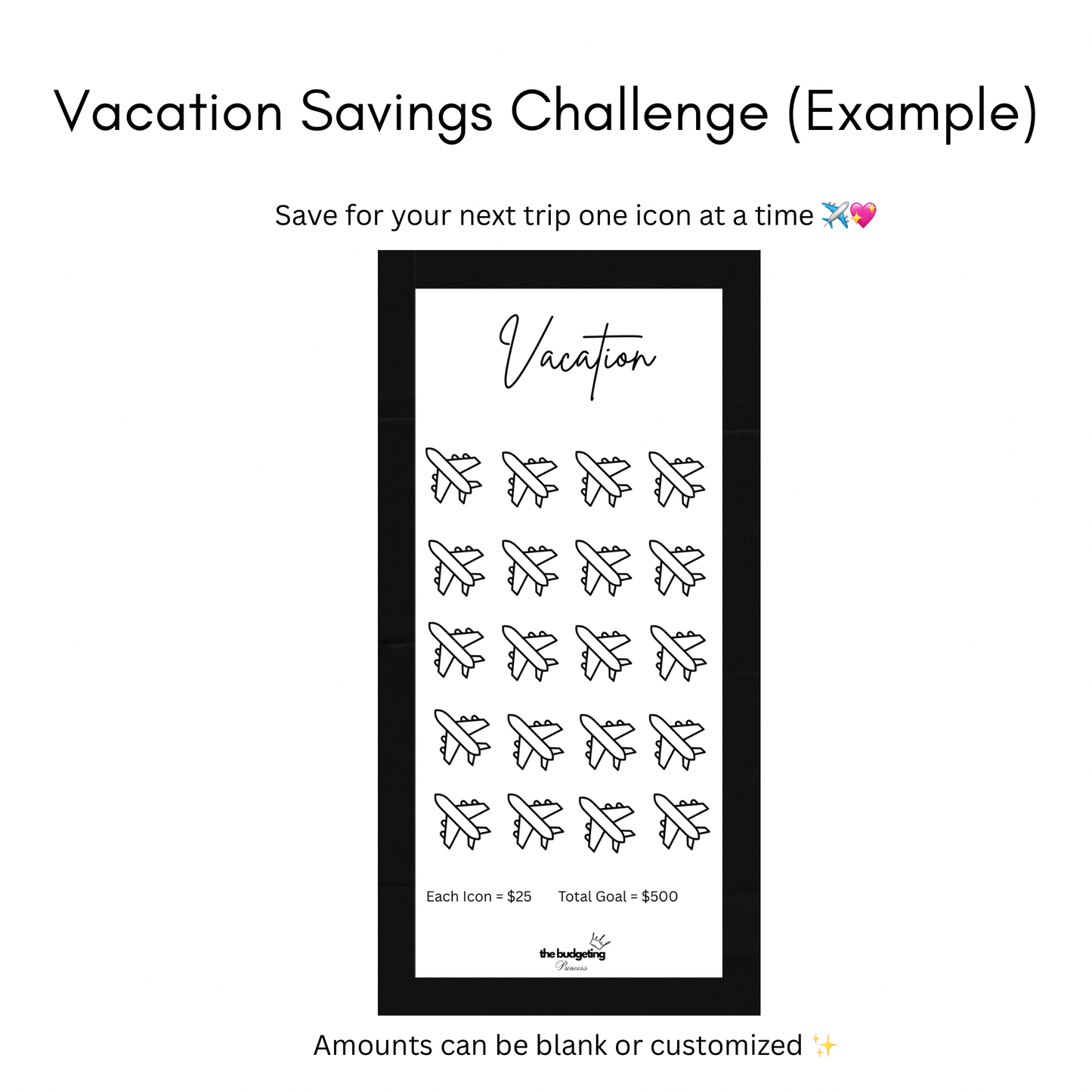 Custom Savings Challenge (A6 Binder Inserts—Physical)