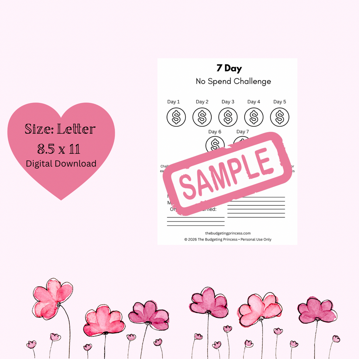 7-Day No-Spend Challenge | Printable Savings Tracker