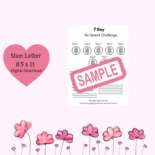 7-Day No-Spend Challenge | Printable Savings Tracker