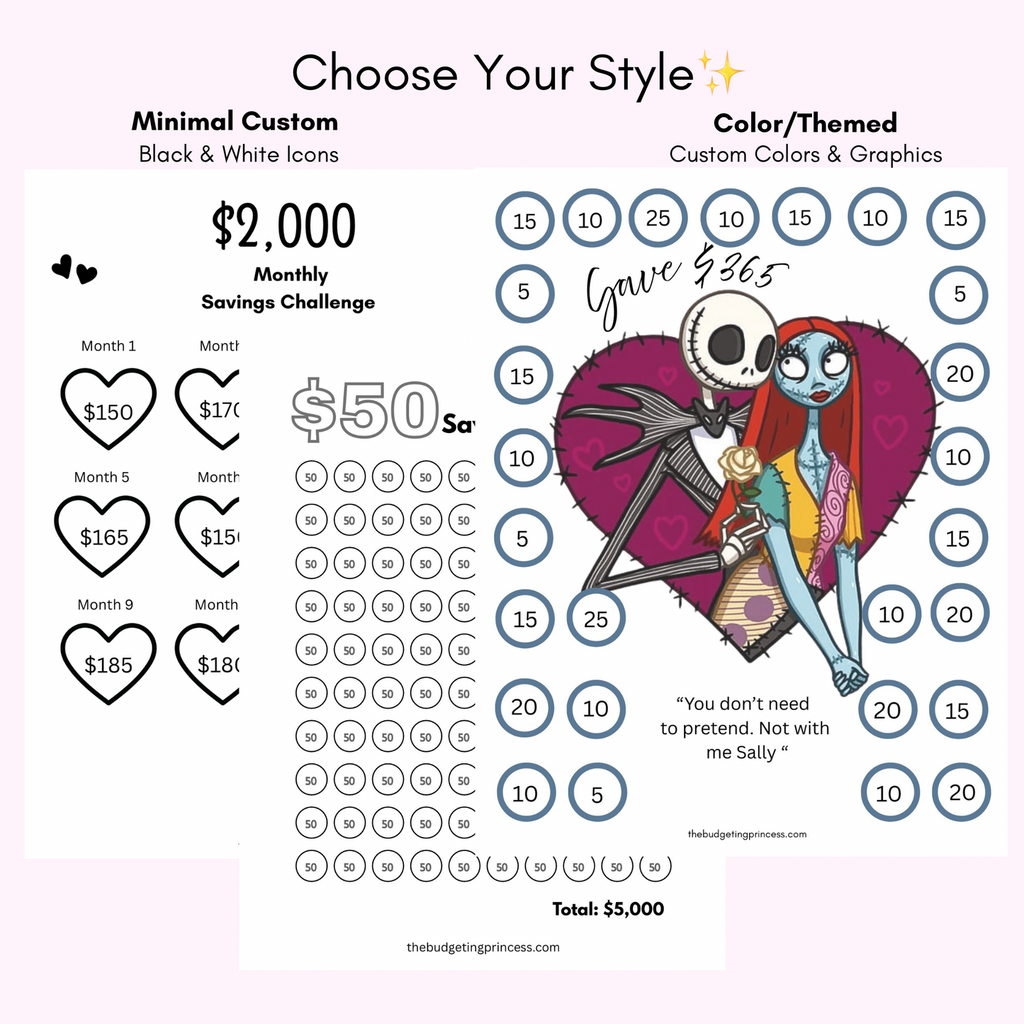 Custom Savings Challenge Template 💕 | Personalized Budget Printable | Digital Download | A6, A5, Letter