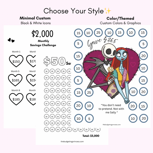 Custom Savings Challenge Template 💕 | Personalized Budget Printable | Digital Download | A6, A5, Letter