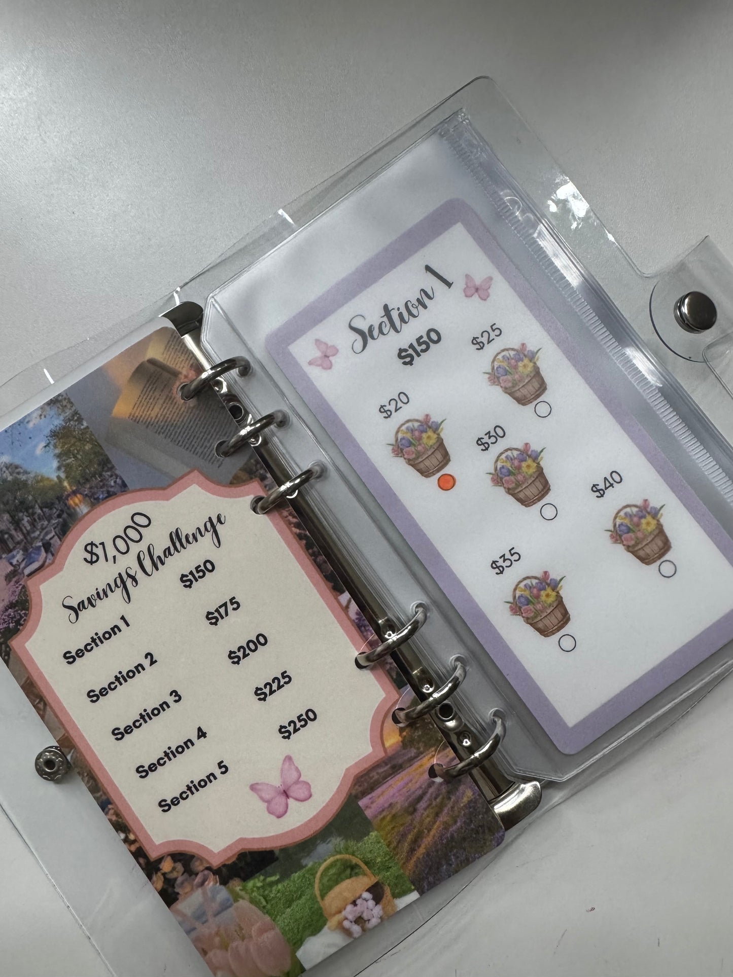 Spring Into Savings Binder 🌸 | $1,000 Savings Challenge System | 5 Section Cash Stuffing Binder
