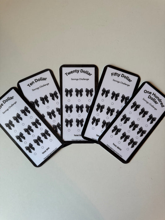 Classy Bow Savings Challenge Inserts(Save $1,665) | A6 size