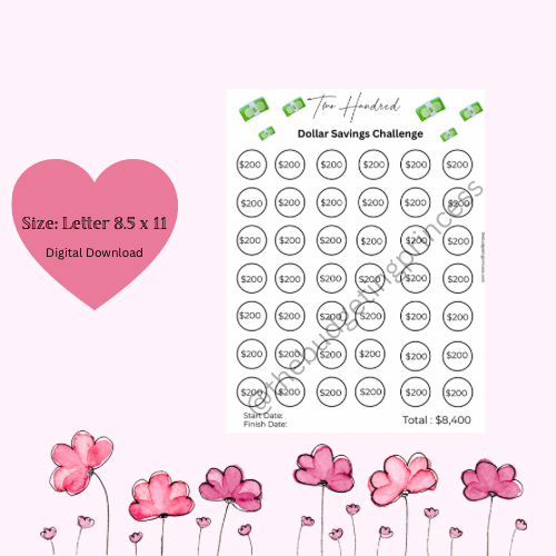 $200 Savings Challenge - Save $8,400 | Printable Savings Tracker(digital download)