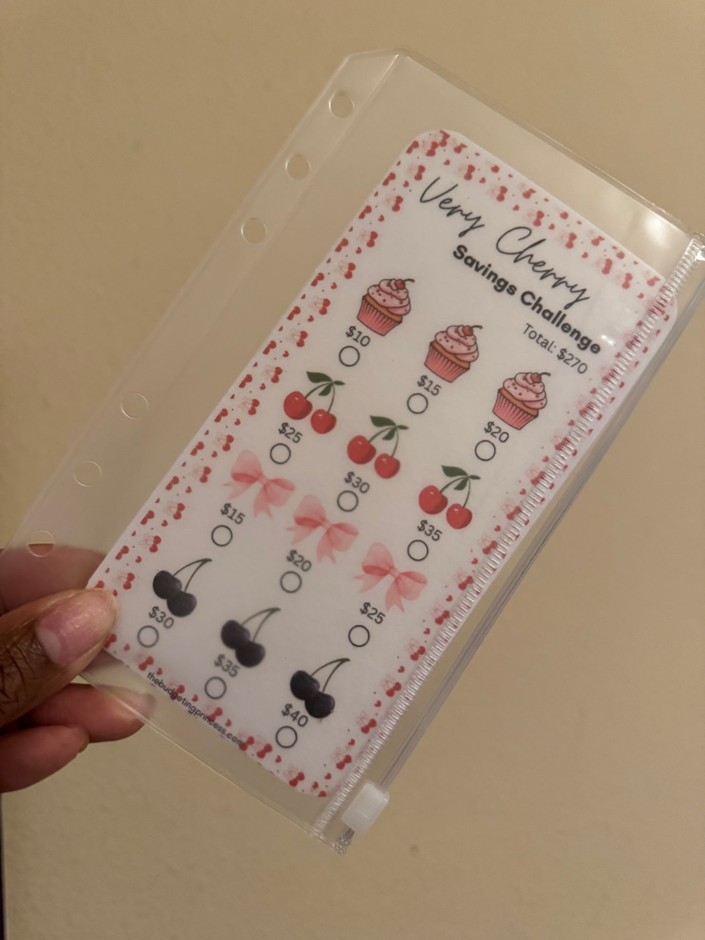 Very Cherry A6 Savings Challenge Insert- Save $270