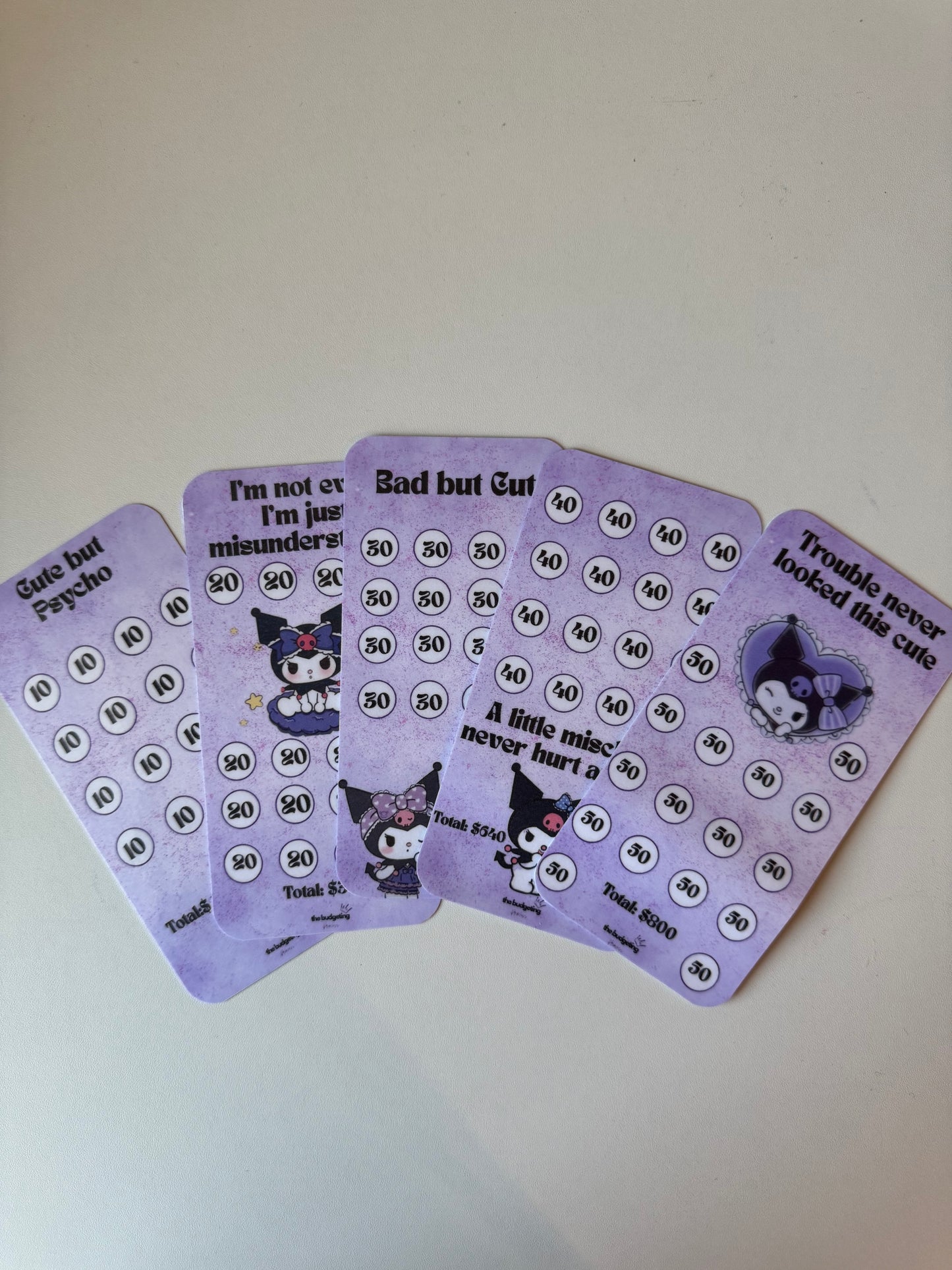 Dark Cutie Saving Challenge Inserts( Save $ 2,400) | A6 size