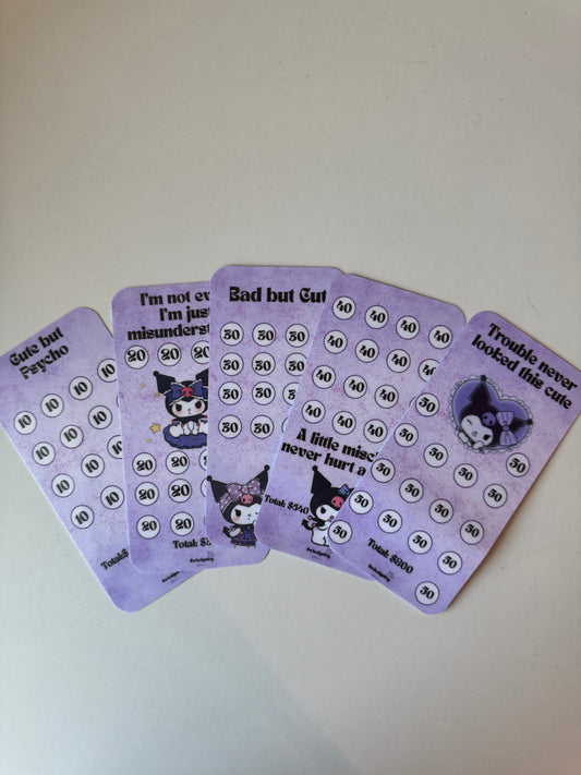 Dark Cutie Saving Challenge Inserts( Save $ 2,400) | A6 size