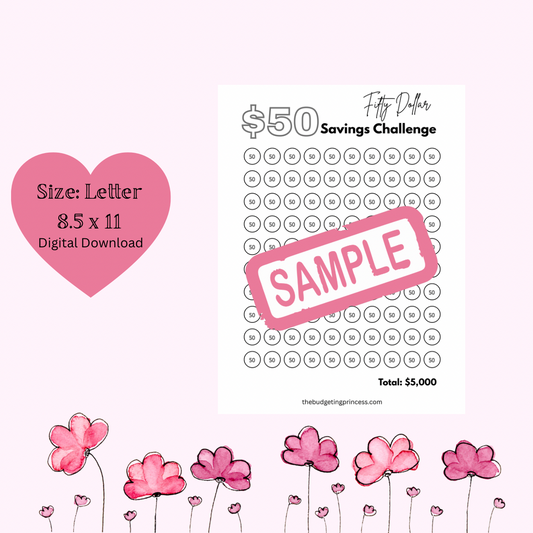 $50 Savings Challenge | Save $5,000(digital download)