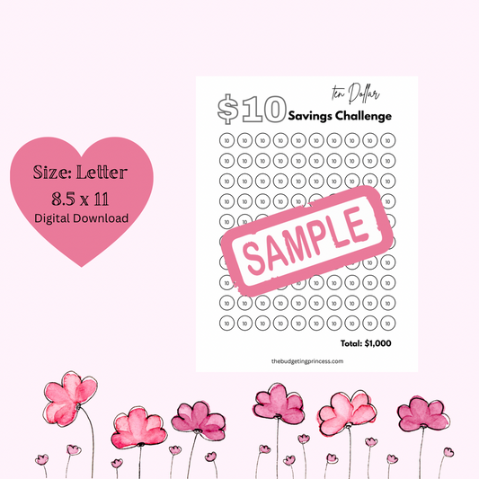 $10 Savings Challenge | Save $1,000 (digital download)