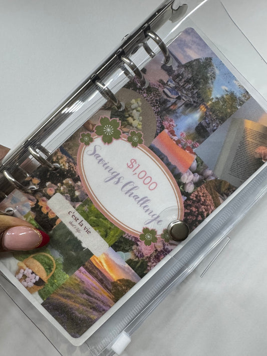 Spring Into Savings Binder 🌸 | $1,000 Savings Challenge System | 5 Section Cash Stuffing Binder