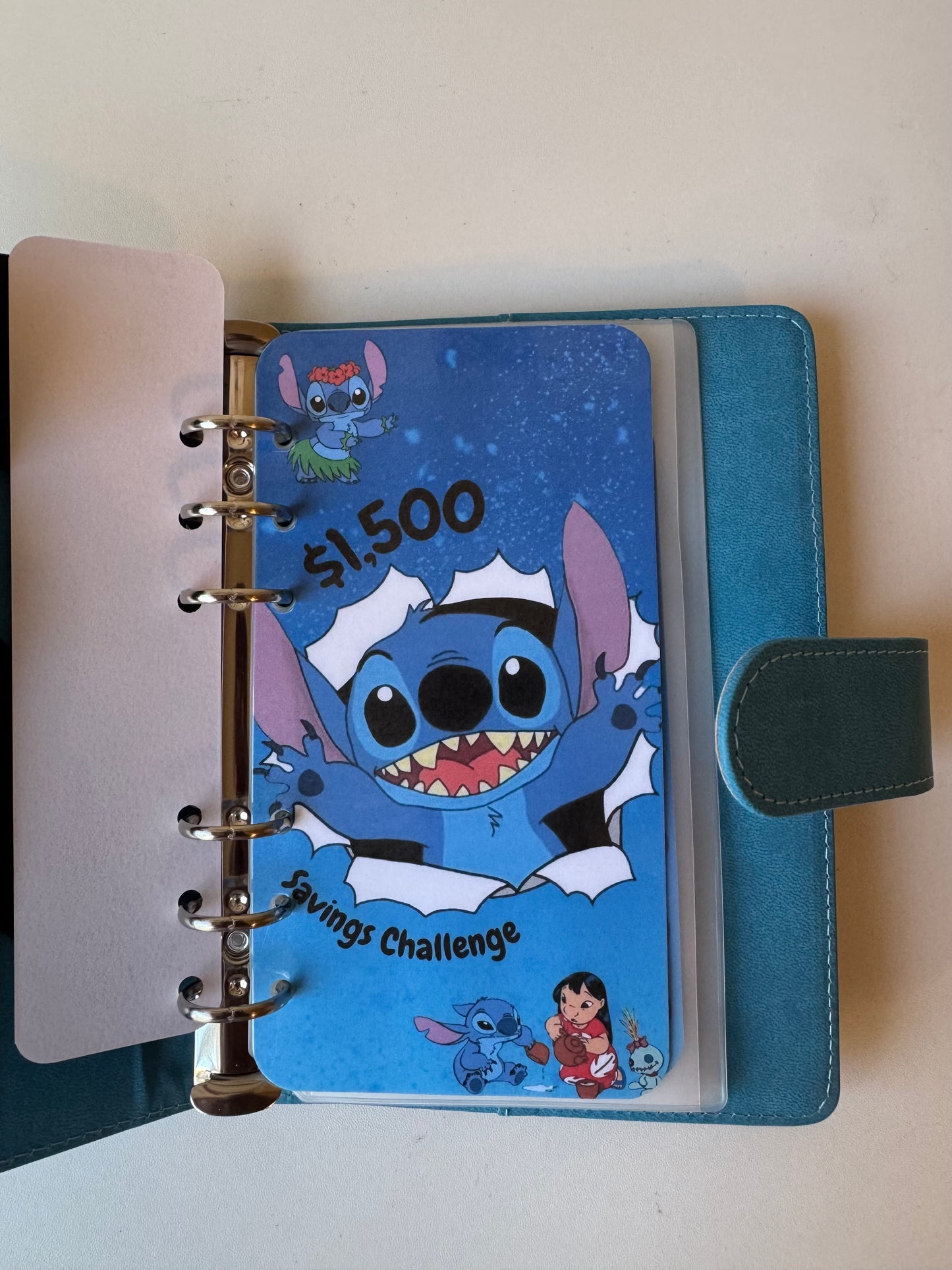 A6 Blue Dreams Savings Challenge binder | Save $1,500