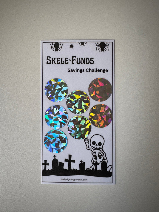 Skele-Funds $50 Savings Challenge-Halloween scratch-off Tracker(physical product)