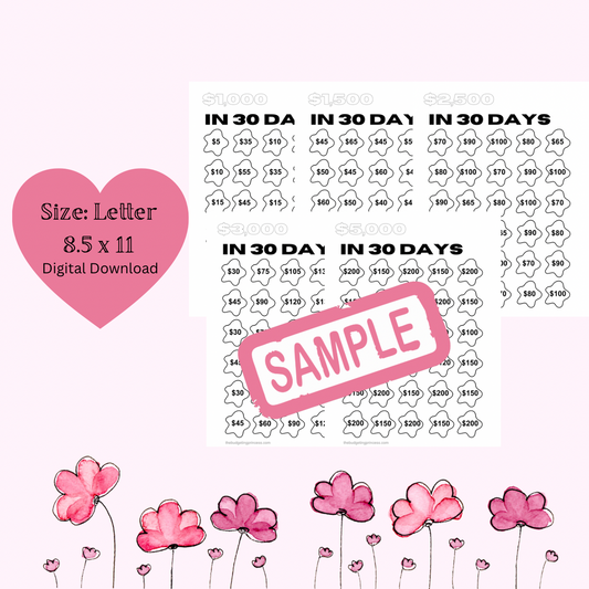 5 Pack 30 Day Savings Challenge Bundle | Saves $13,000 total!  (digital download)