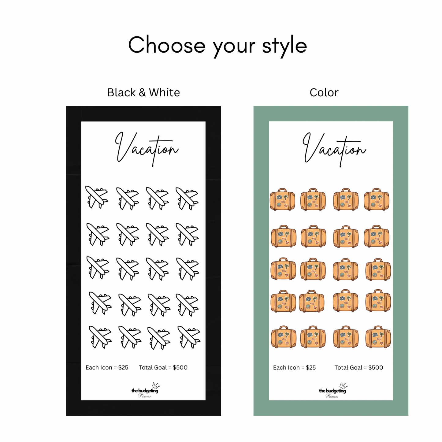 Custom Savings Challenge (A6 Binder Inserts—Physical)