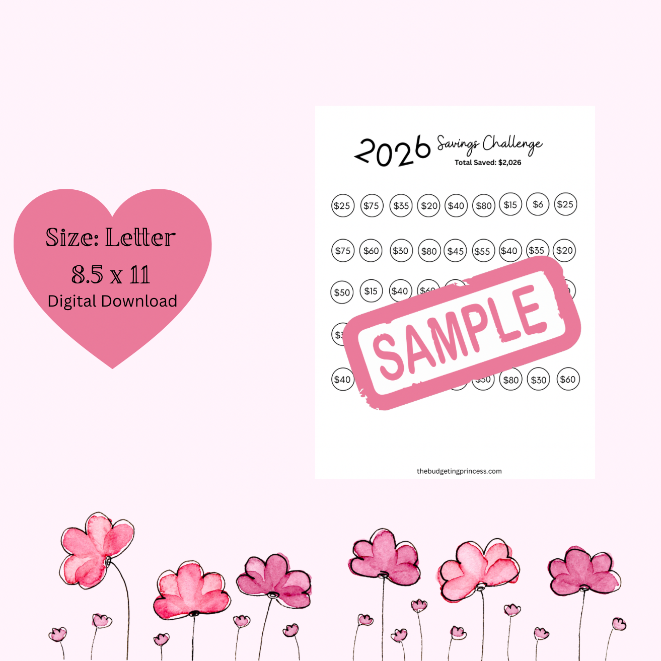 Save $2,026 in 2026 savings challenge(digital download)