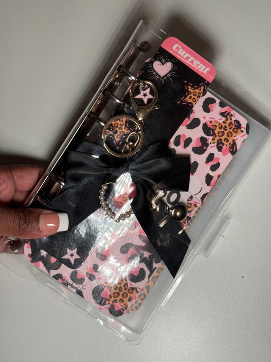 Clear A6 Pink leopard Savings Challenge Binder | Save $2,960