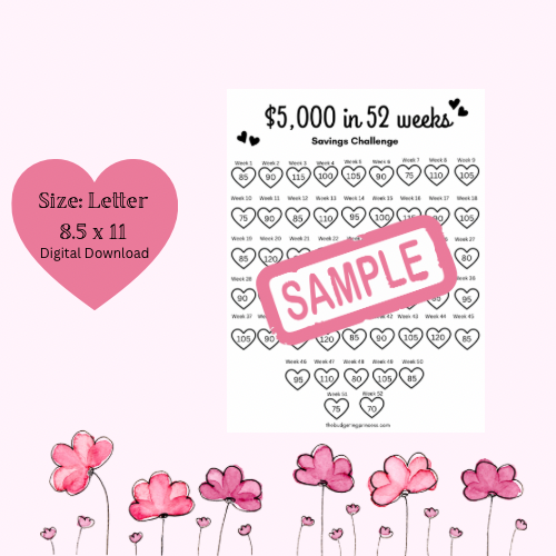 Save $5,000 in 52 weeks(digital download)