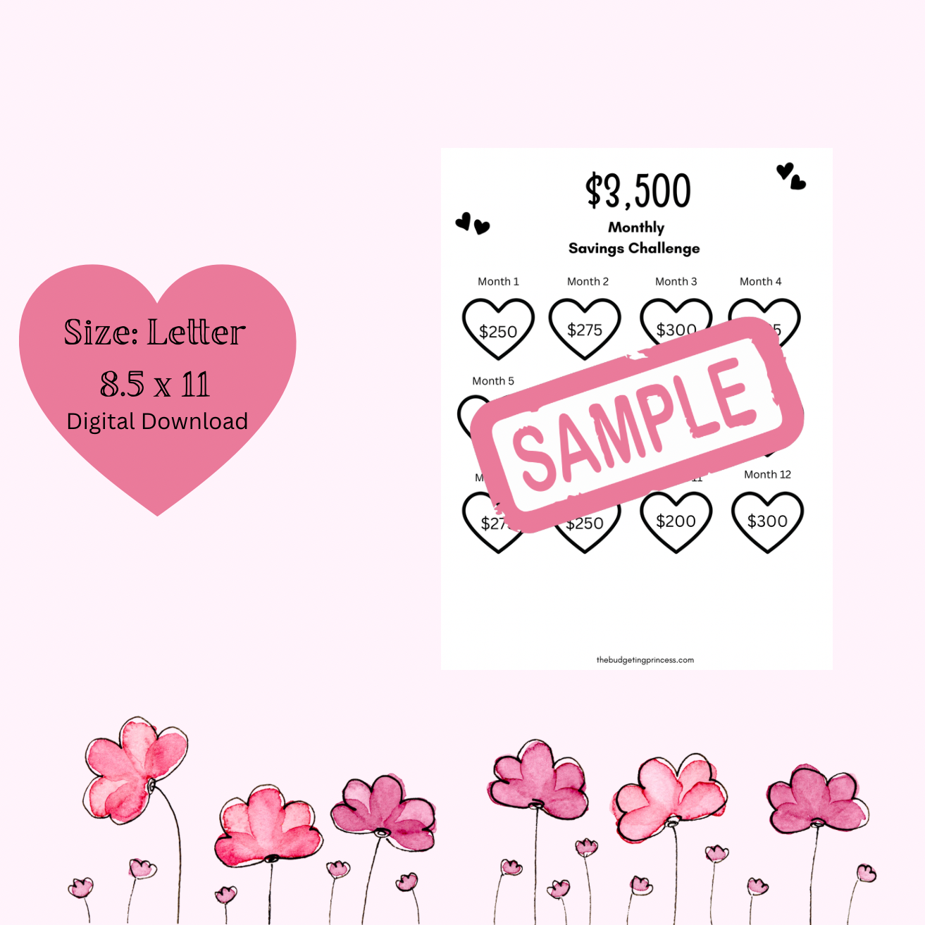 Save $3,500 |  Monthly Savings Challenge(digital download)