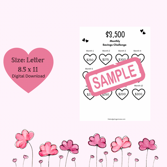 Save $3,500 |  Monthly Savings Challenge(digital download)