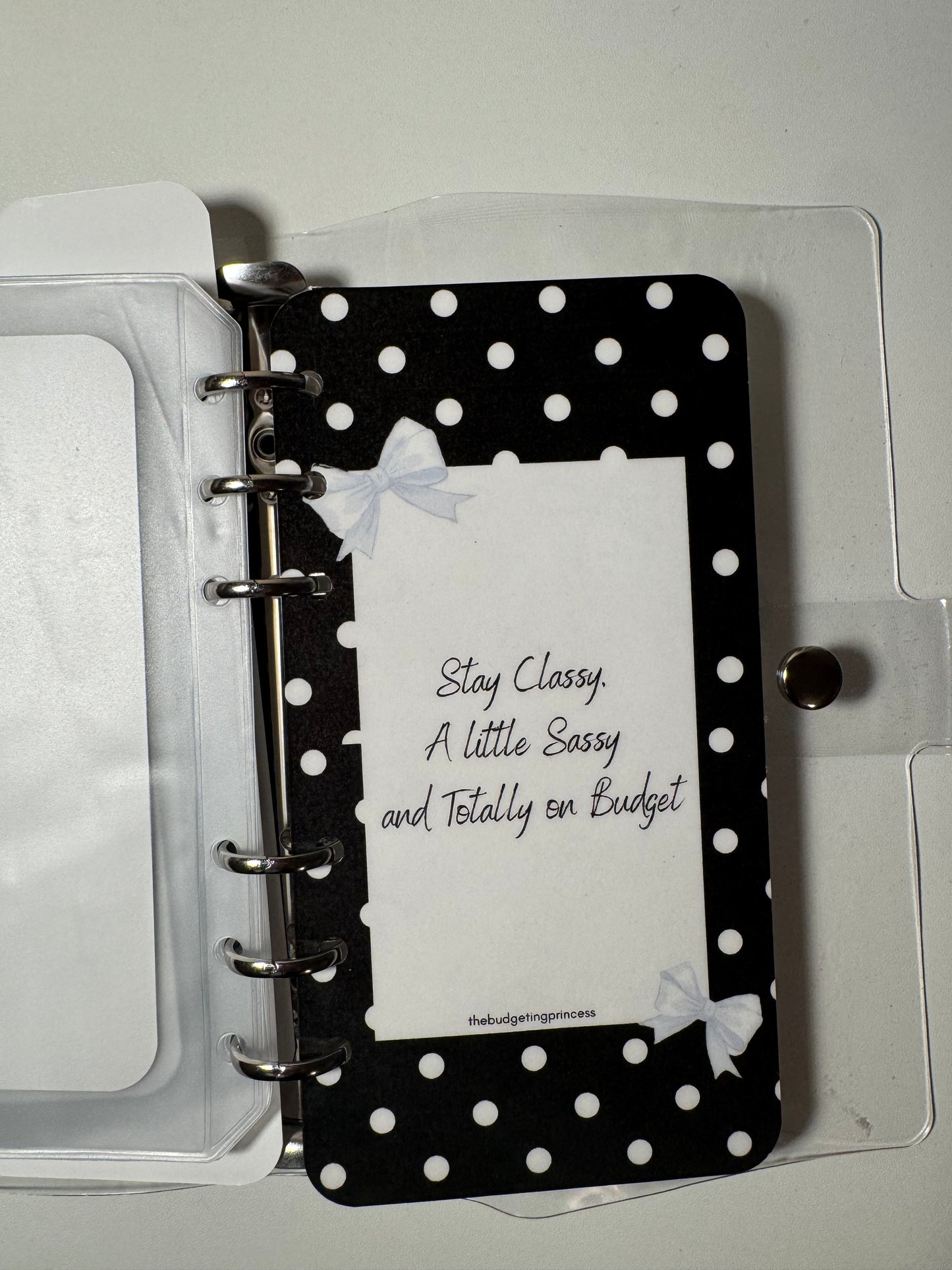 Clear A6 Classy Bow Savings Challenge Binder | Save $1,665