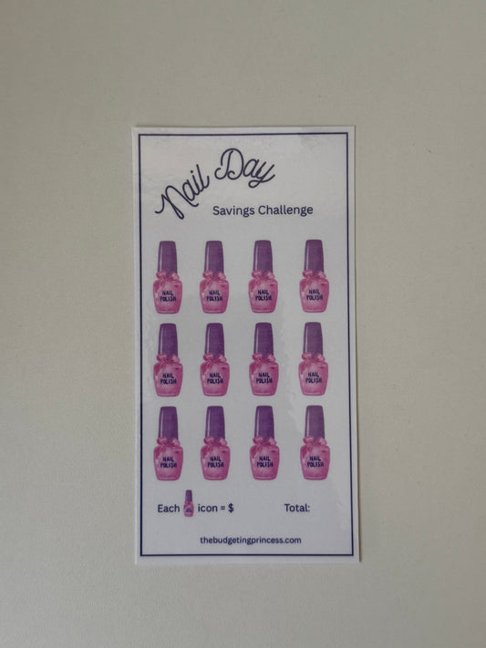 Nail Day Savings Tracker - Mini Savings Challenge (Physical Product)