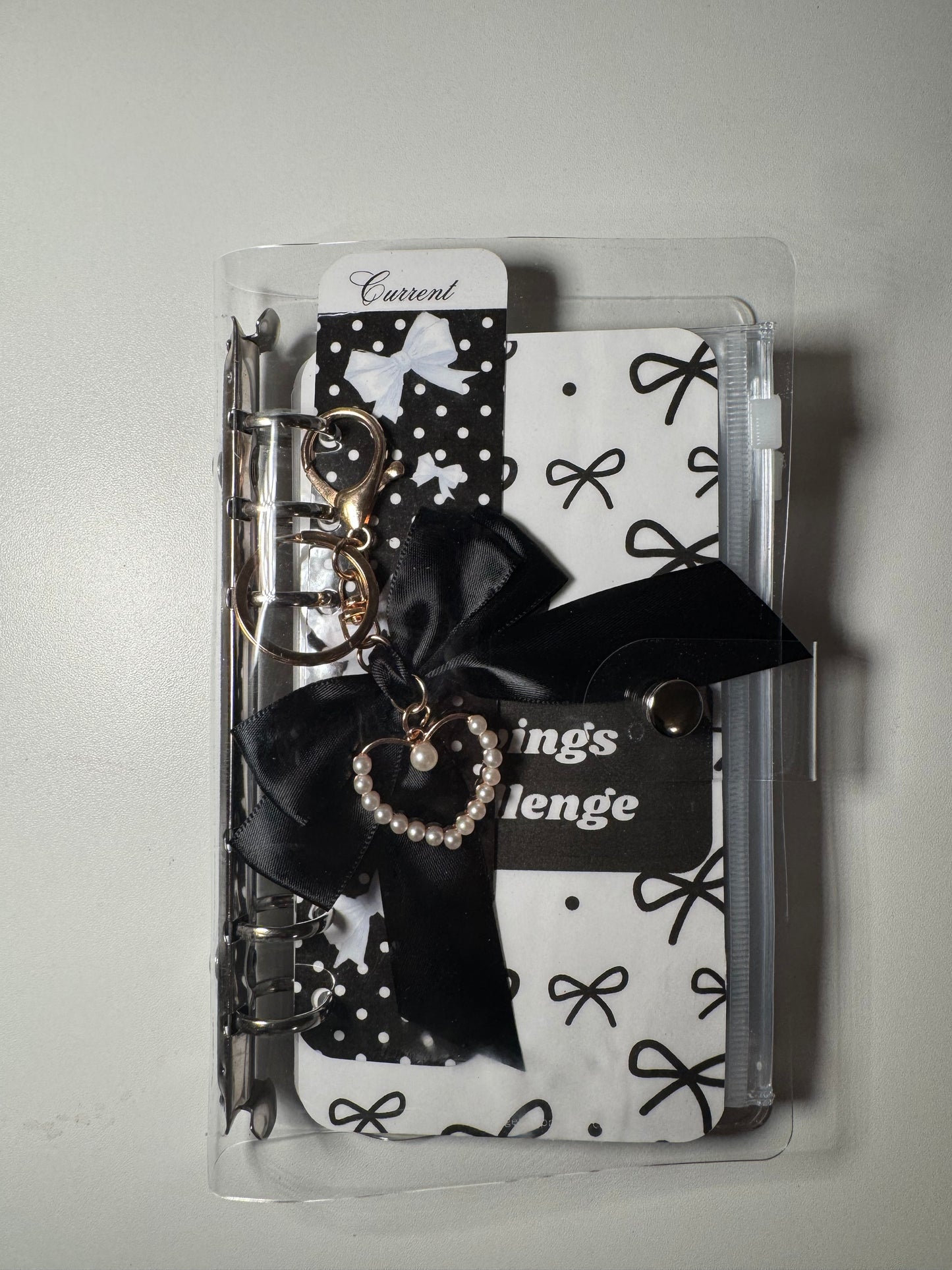 Clear A6 Classy Bow Savings Challenge Binder | Save $1,665