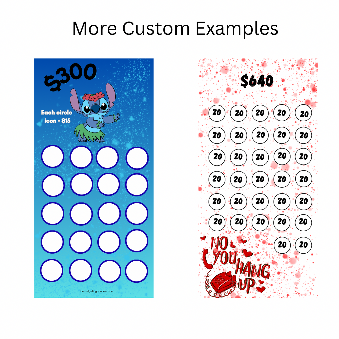 Custom Character Savings Challenge Inserts (set of 5) | A6 & A5 Binder Inserts — Physical