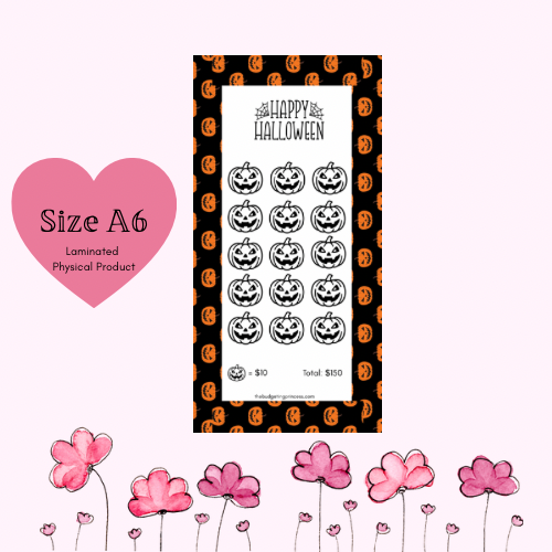 Pumpkin Halloween Saving Challenge Insert-Save $150