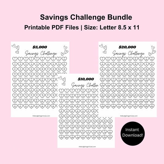 Savings Challenge Bundle | Save 5,000 | 10,000 | 20,000