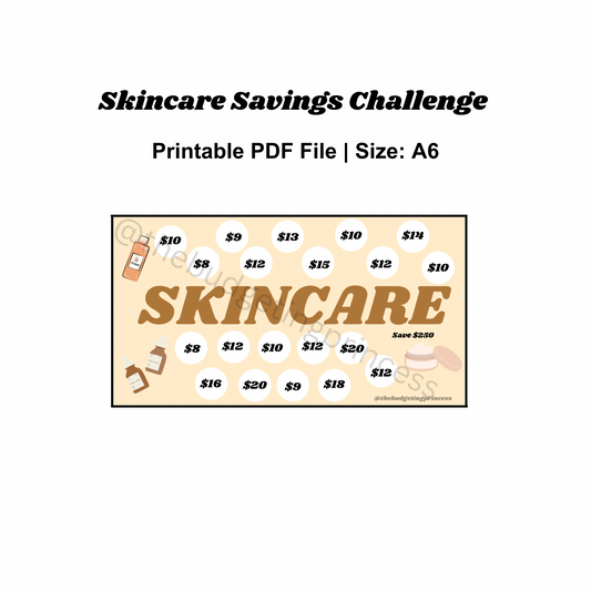 Skincare Savings Challenge | Size A6 |Printable