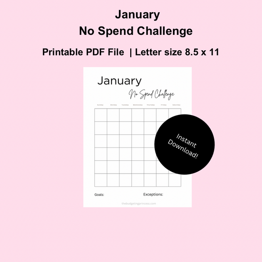 January No Spend Challenge