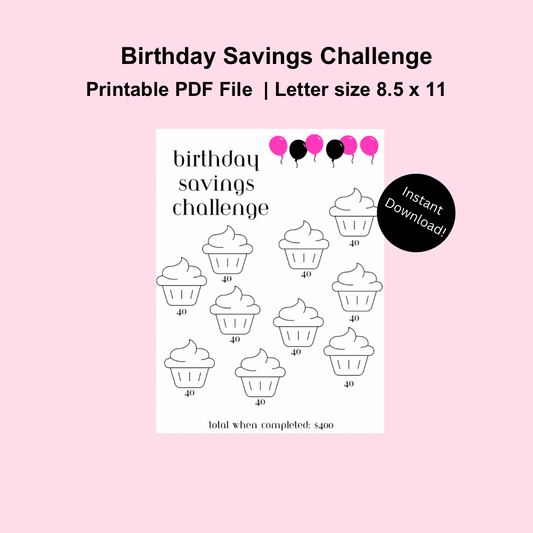 Birthday savings challenge