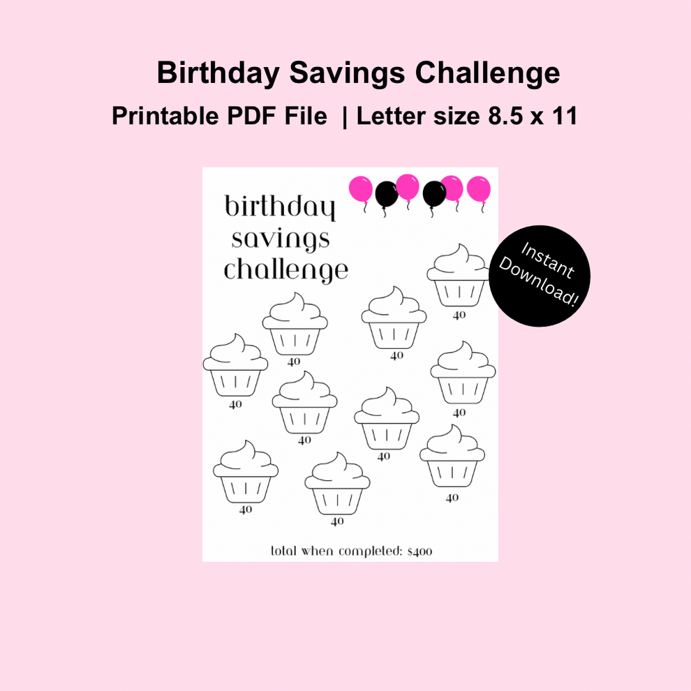 Birthday Savings Challenge The Budgeting Princess